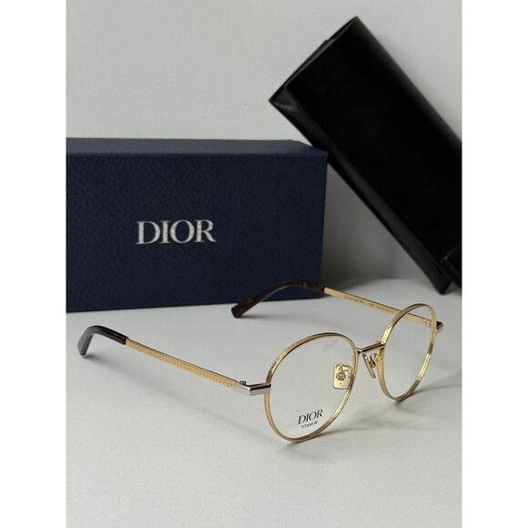 NEW Dior CDDiamondOR3U Round Gold Titanium Eyeglasses Frames $810 main image 7